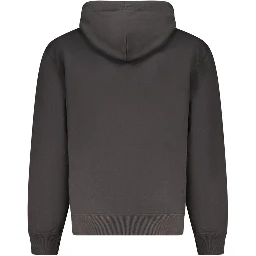 Black Cotton Men Sweater Hoodie