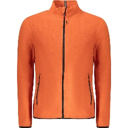 Orange Polyester Men Sweater
