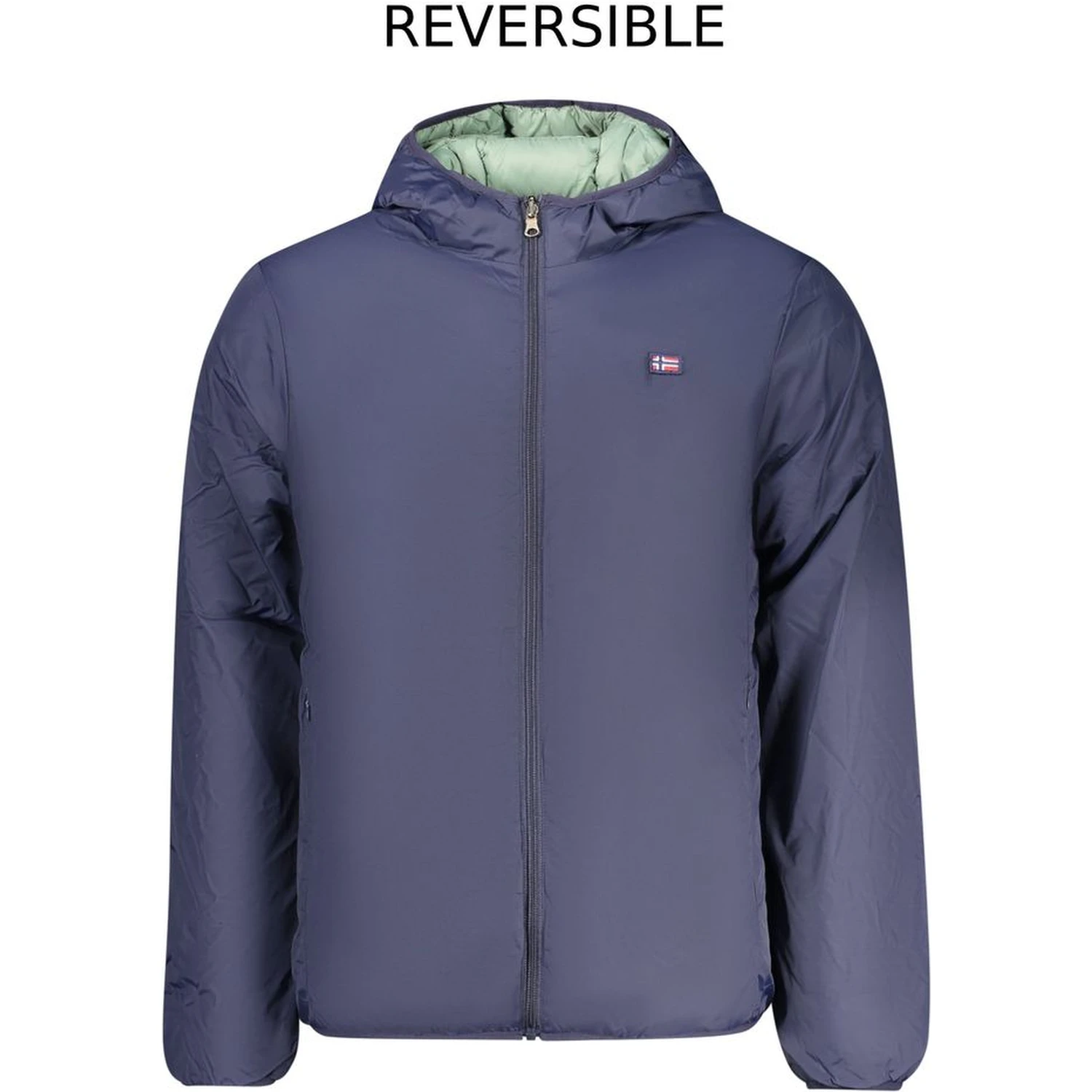 Blue Polyester Men Jacket