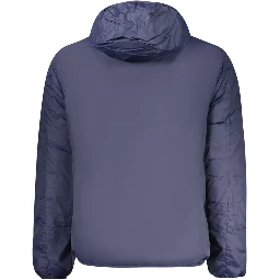 Blue Polyester Men Jacket
