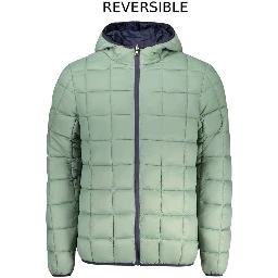 Blue Polyester Men Jacket