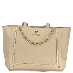 Beige PVC Women Handbag