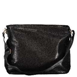 Black Polyester Women Handbag