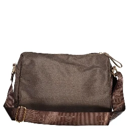 Brown Polyester Women Handbag