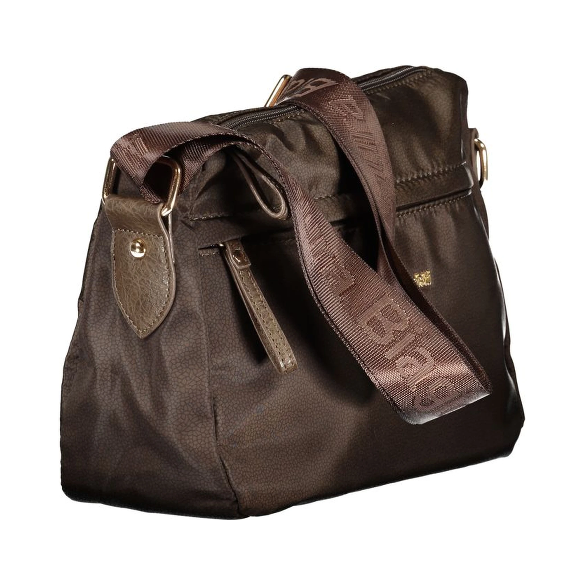 Brown Polyester Women Handbag
