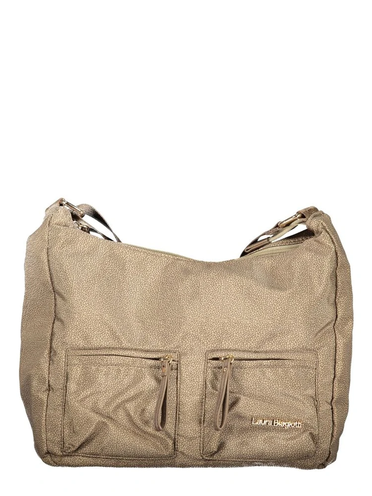 Beige Polyester Women Handbag