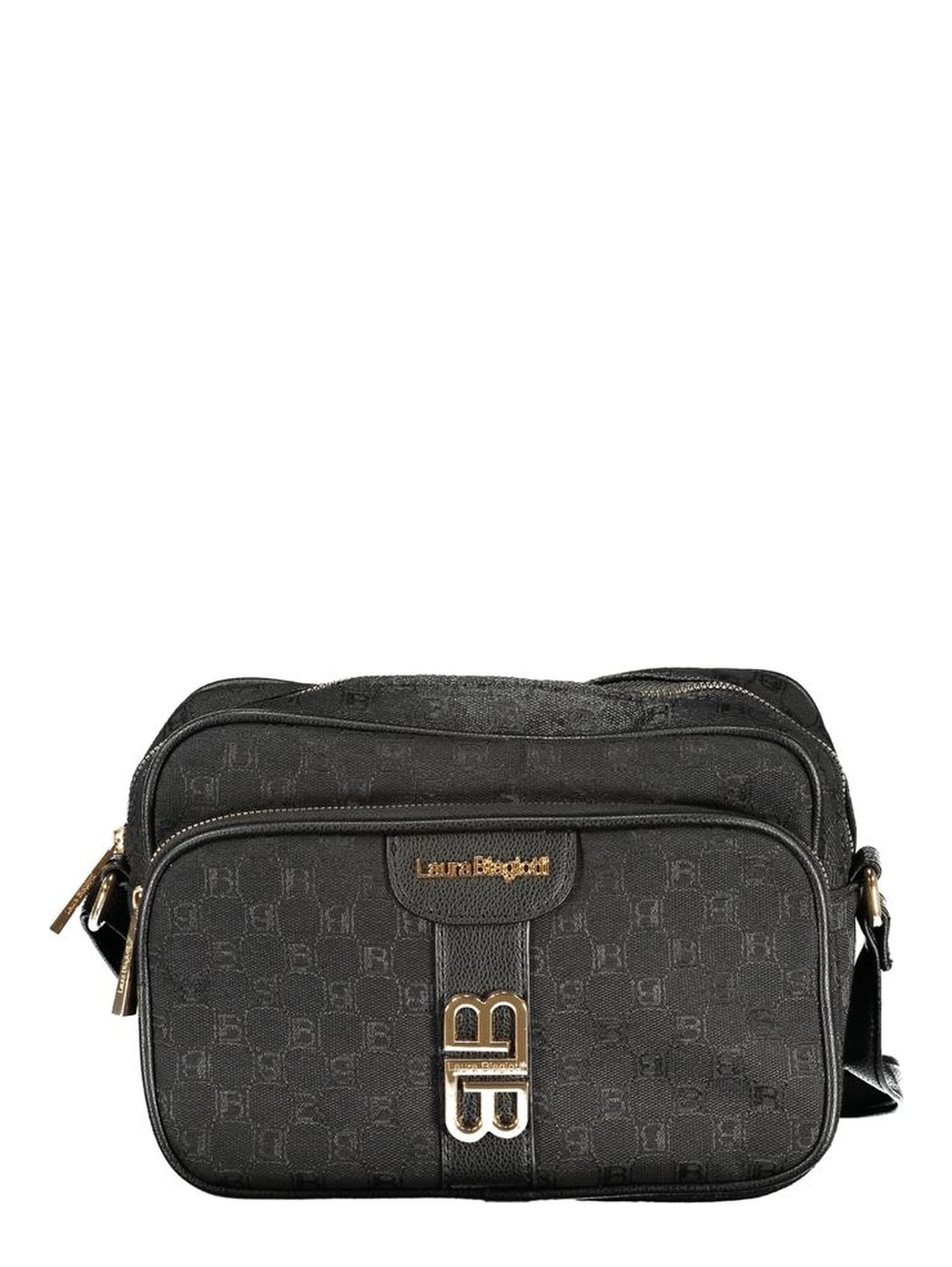 Black Polyester Women Handbag