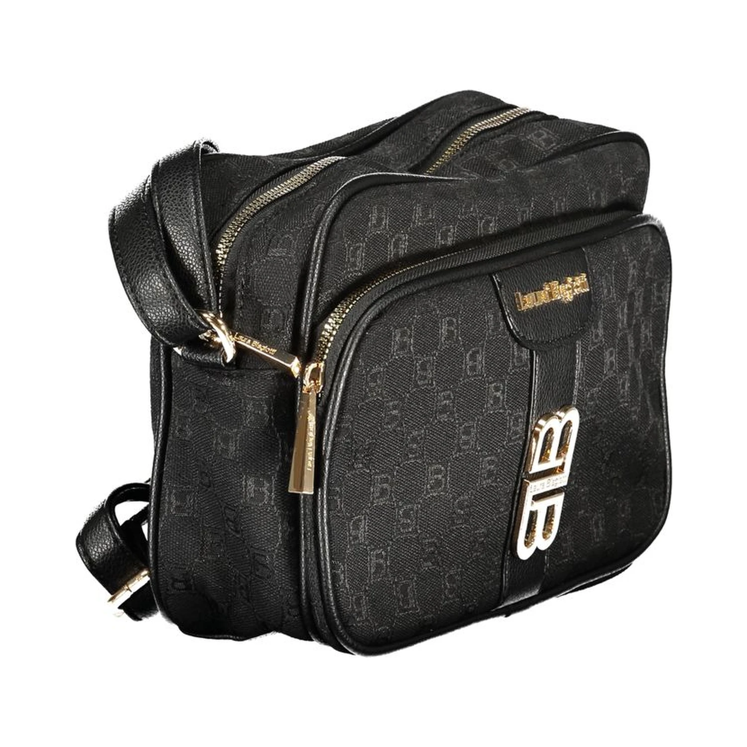 Black Polyester Women Handbag