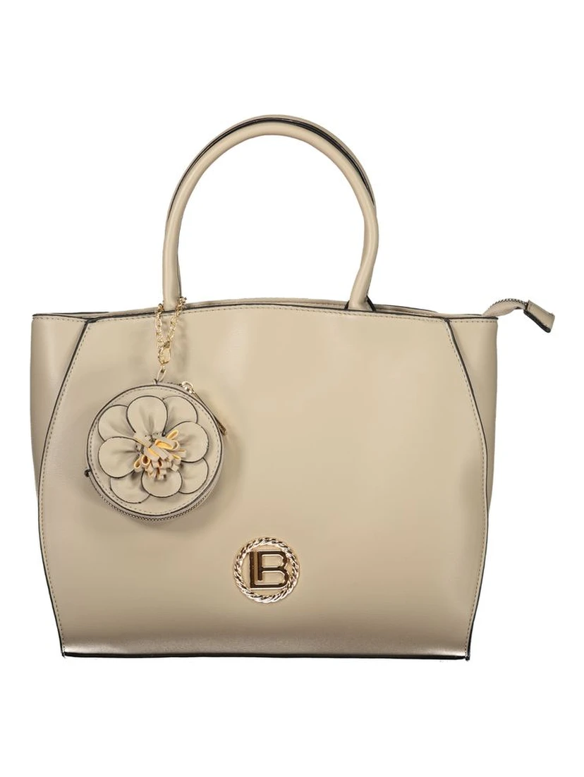 Beige PVC Women Handbag