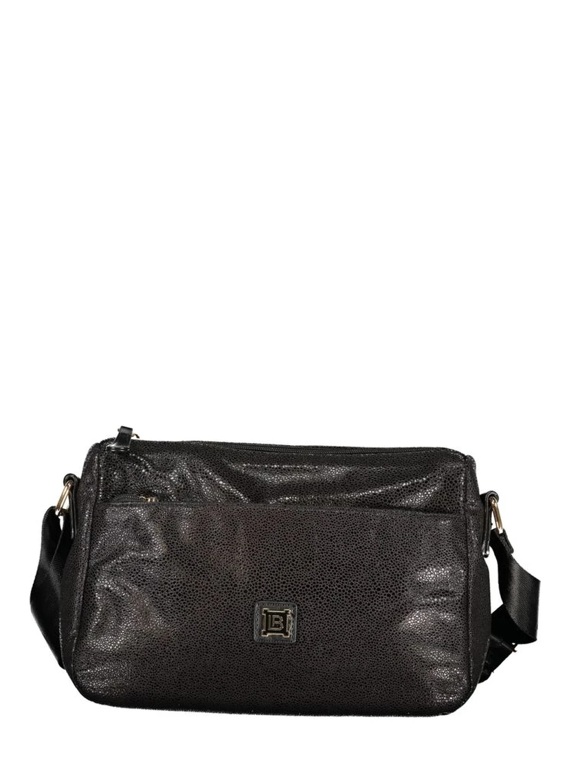 Black Polyester Women Handbag