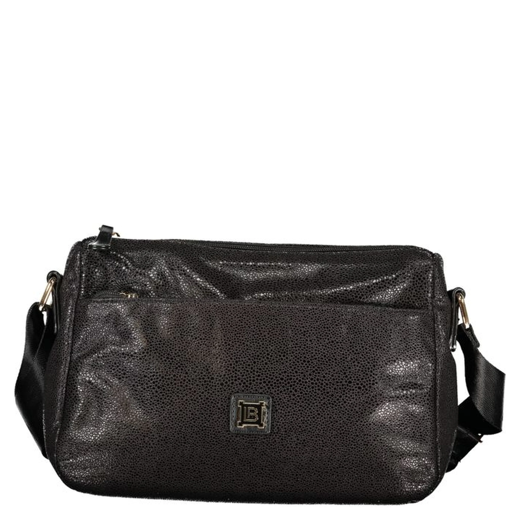 Black Polyester Women Handbag