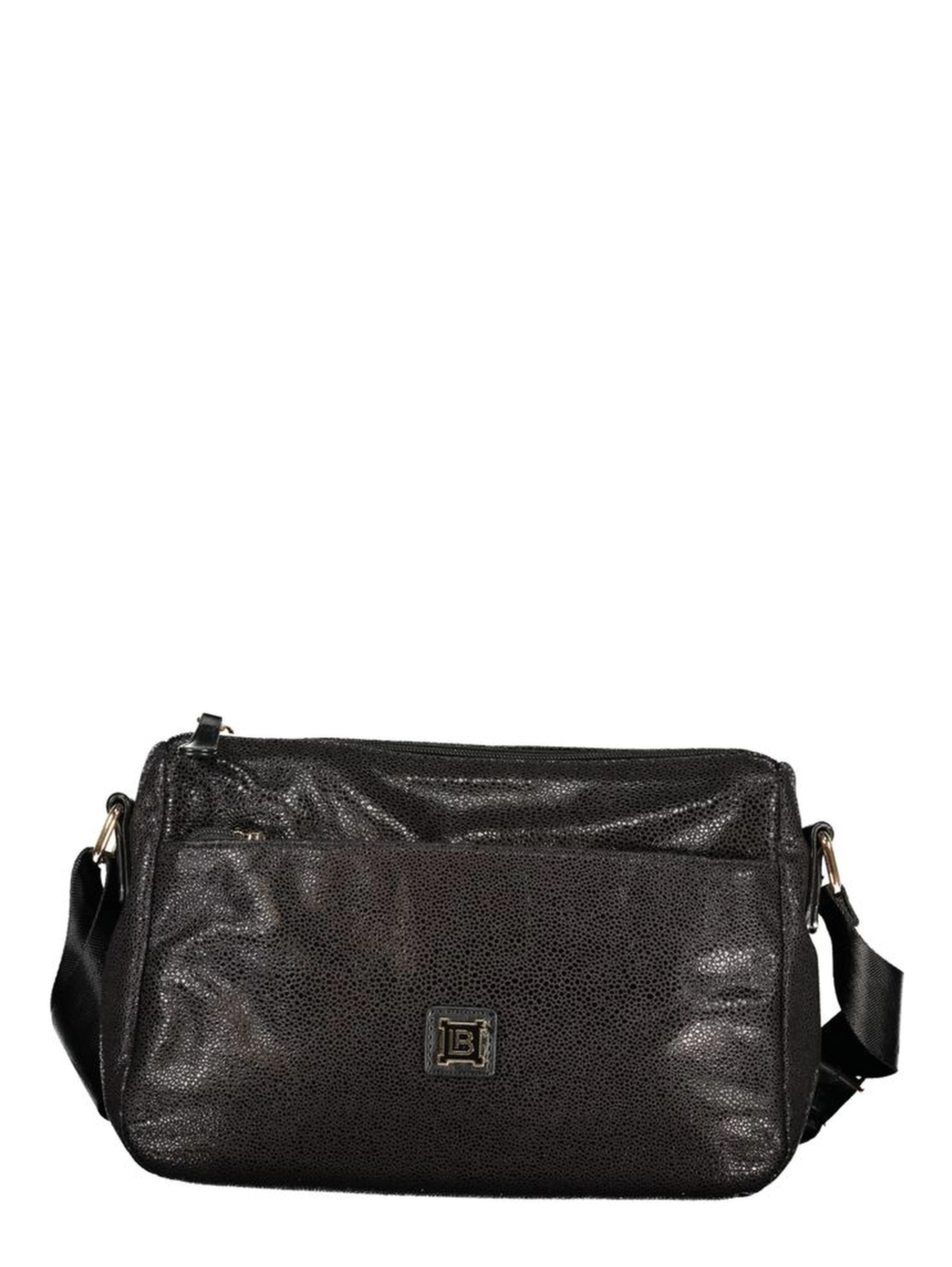 Black Polyester Women Handbag