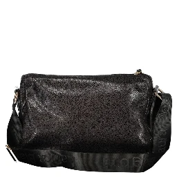Black Polyester Women Handbag