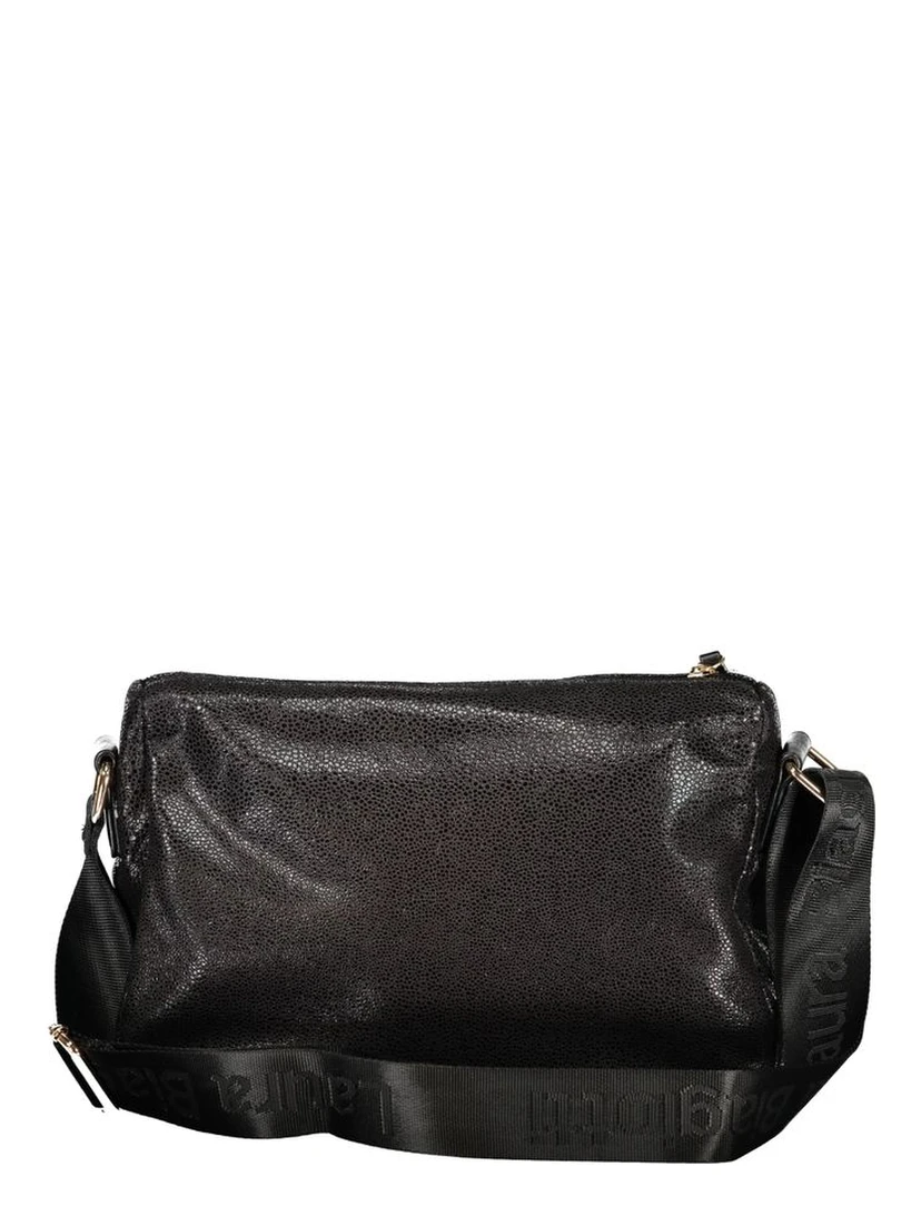 Black Polyester Women Handbag