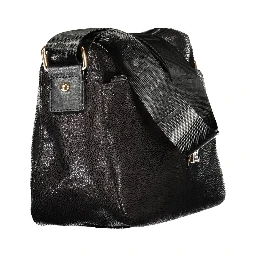 Black Polyester Women Handbag