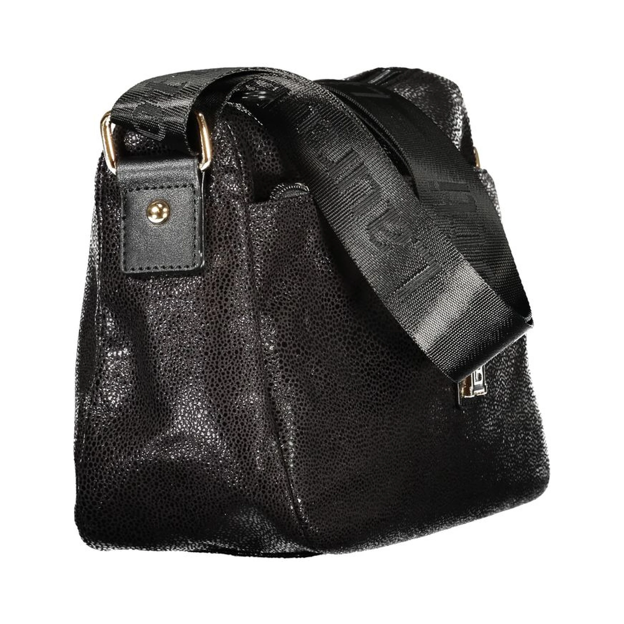 Black Polyester Women Handbag