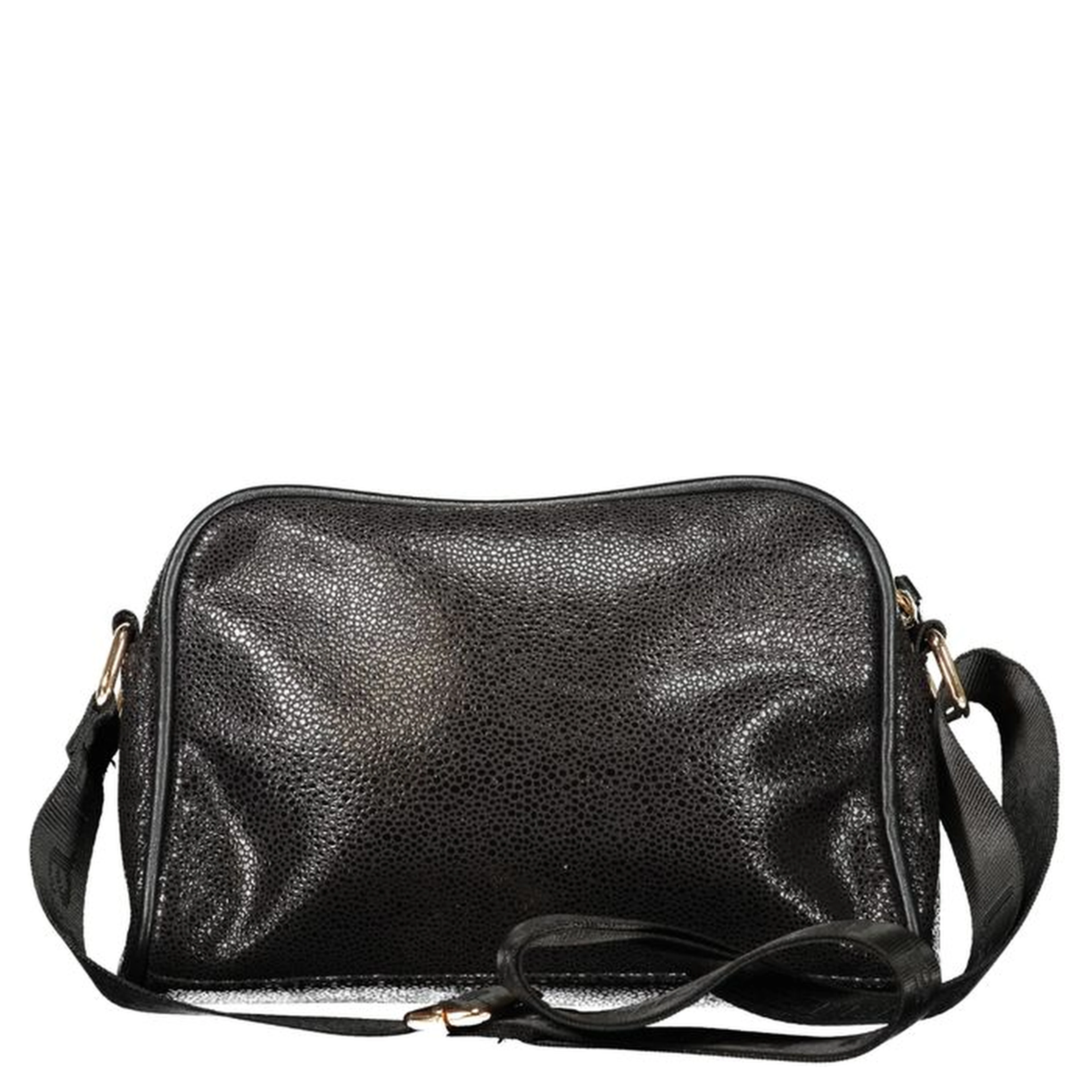 Black Polyester Women Handbag