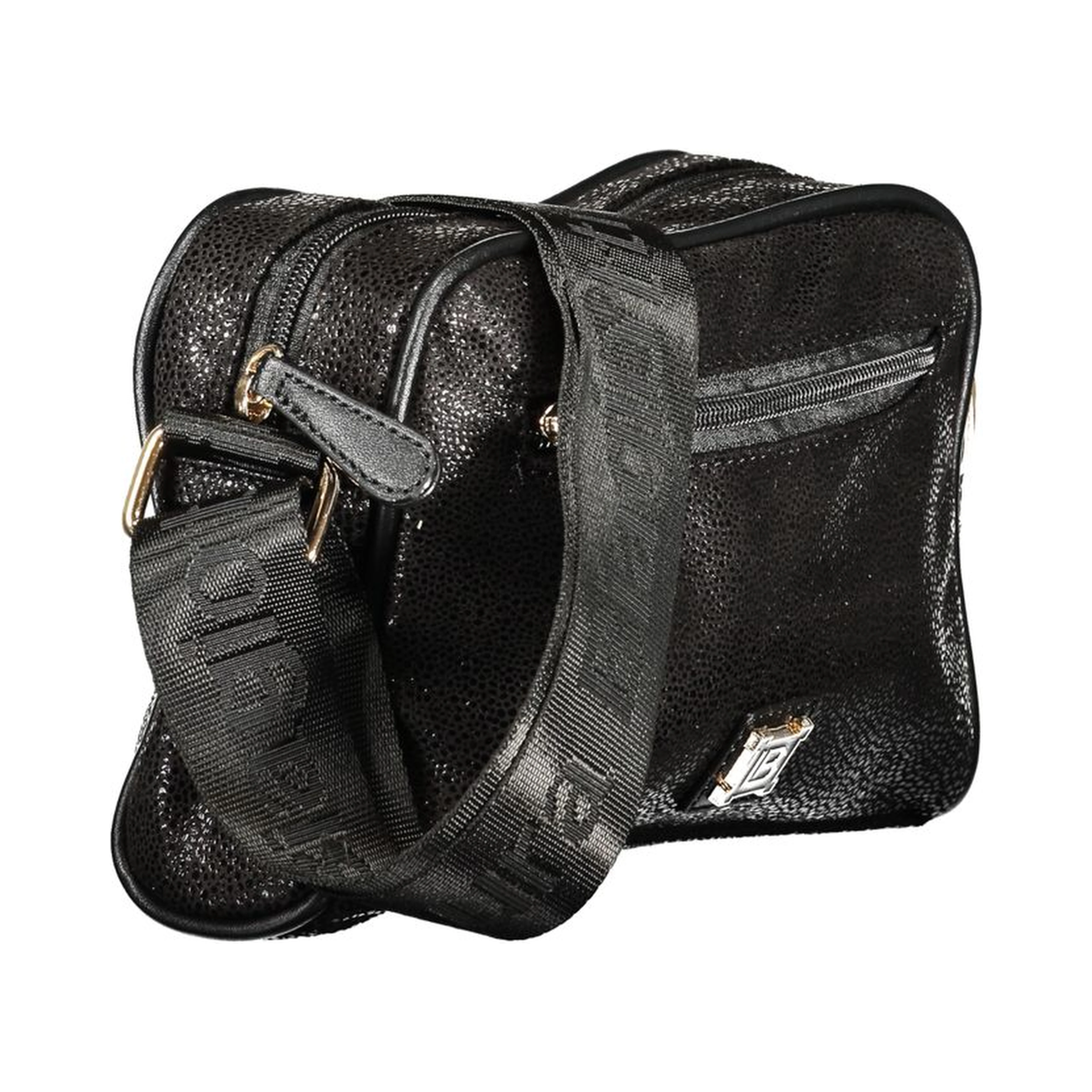 Black Polyester Women Handbag