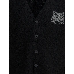 Wool cardigan with Fox Head