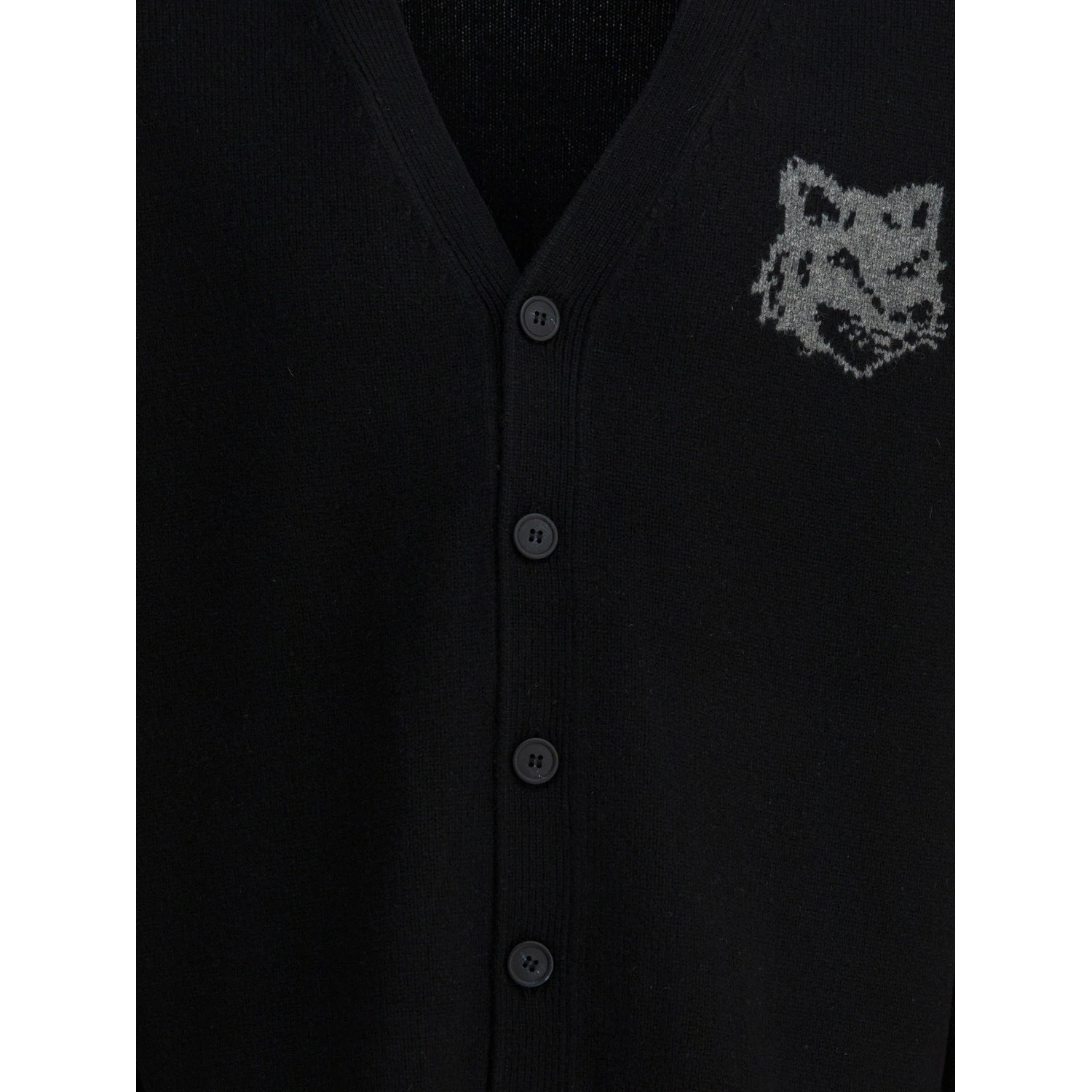Wool cardigan with Fox Head