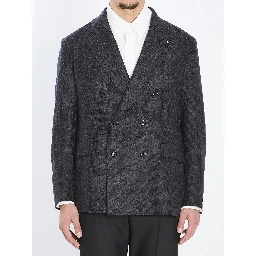 Double-breasted jacket in diagonal wool