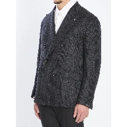 Double-breasted jacket in diagonal wool