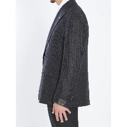 Double-breasted jacket in diagonal wool