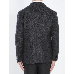 Double-breasted jacket in diagonal wool