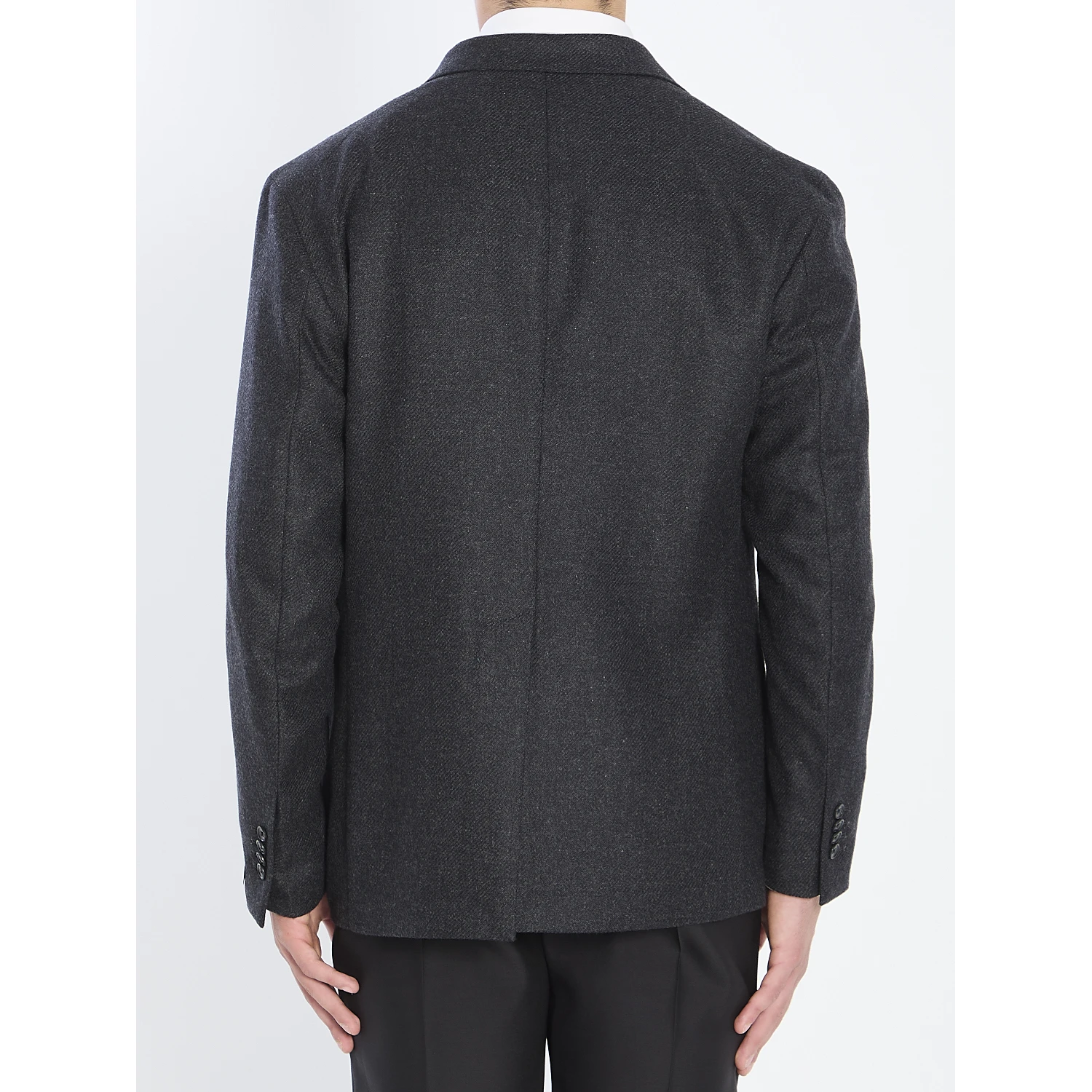 Double-breasted jacket in diagonal wool