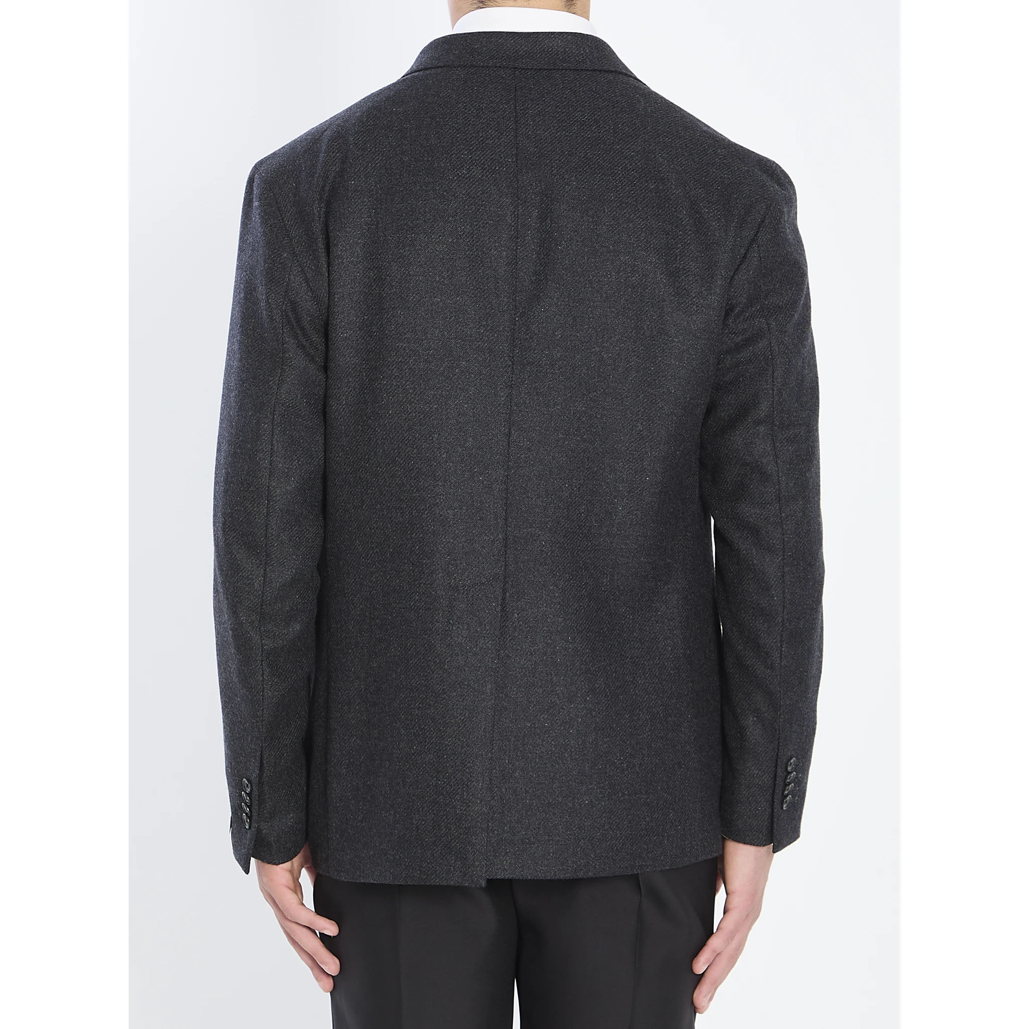 Double-breasted jacket in diagonal wool