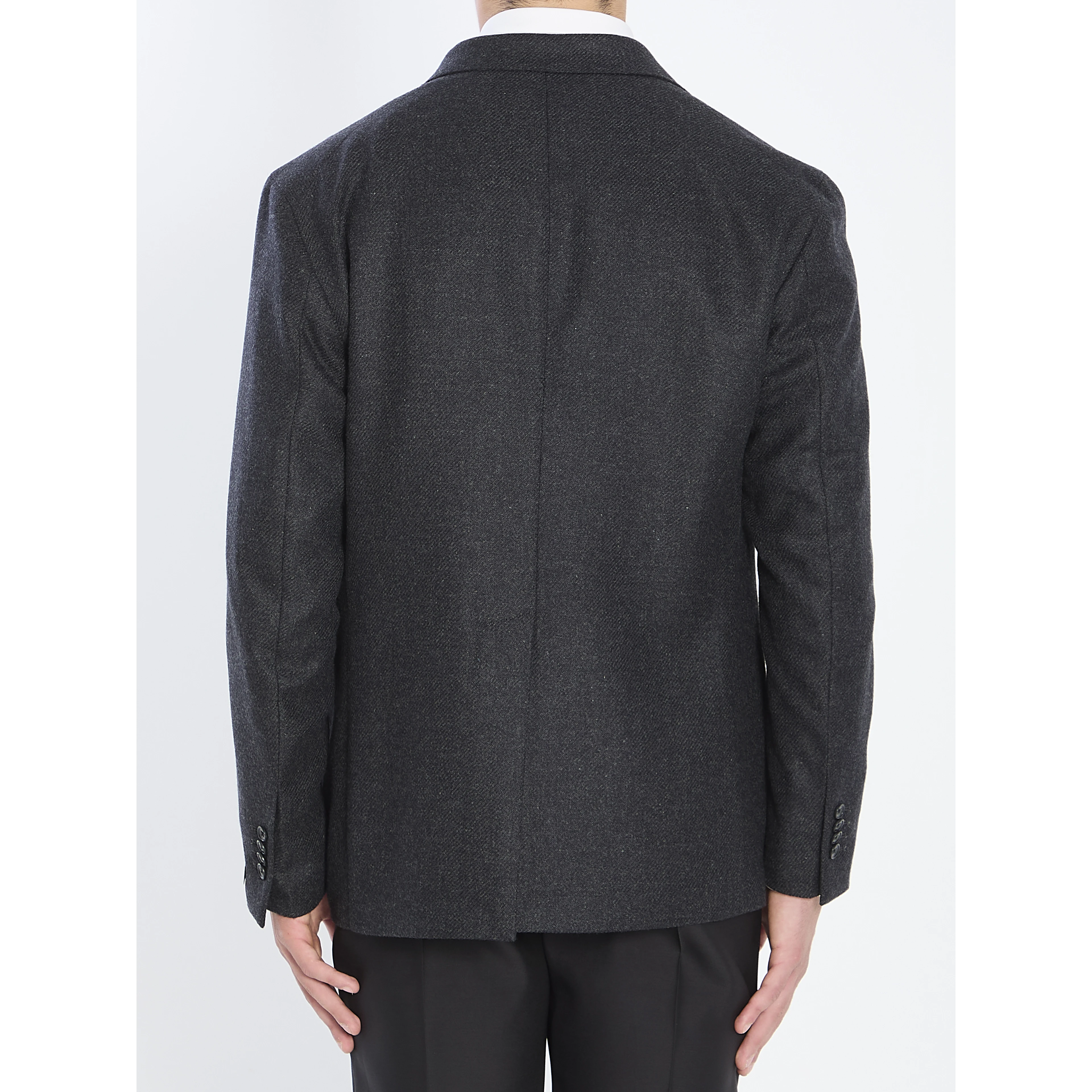 Double-breasted jacket in diagonal wool