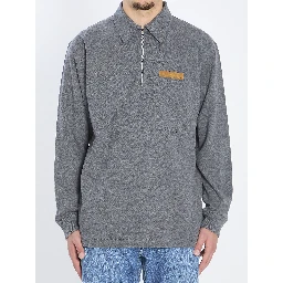 Double-layered mélange cotton polo