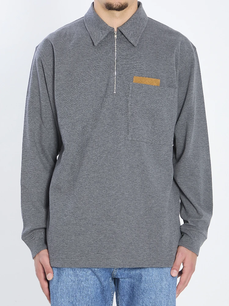 Double-layered mélange cotton polo