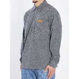 Double-layered mélange cotton polo