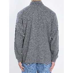 Double-layered mélange cotton polo