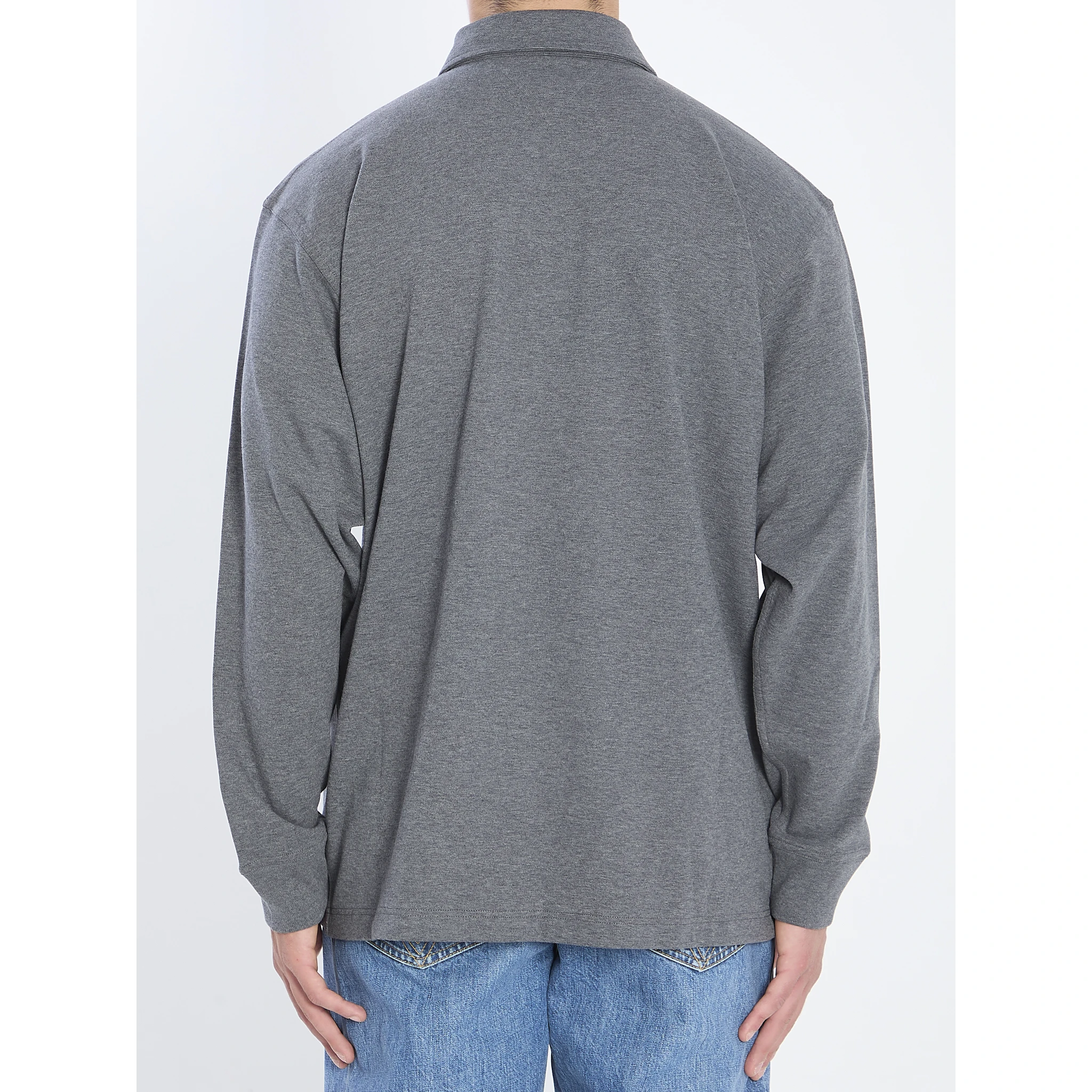 Double-layered mélange cotton polo