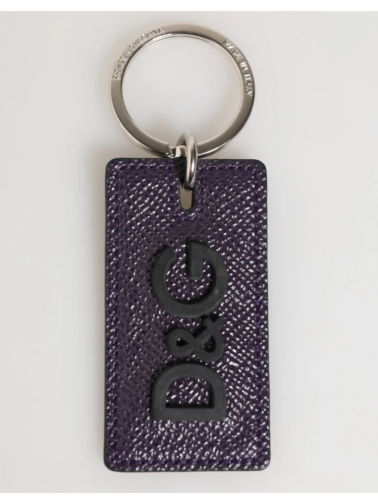 Violet Leather Logo Metal Ring Men Keychain Keyring alternative