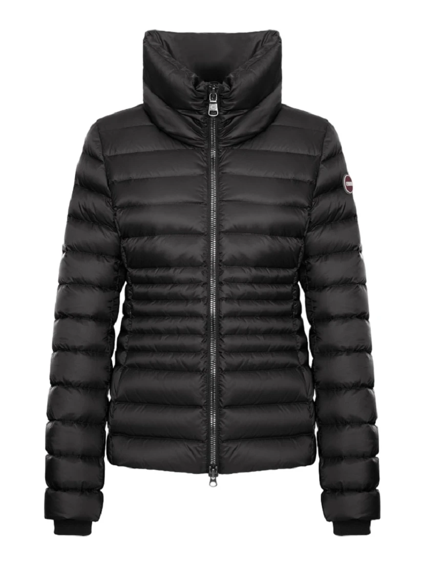 Funnel Neck Down Coat In Porpora