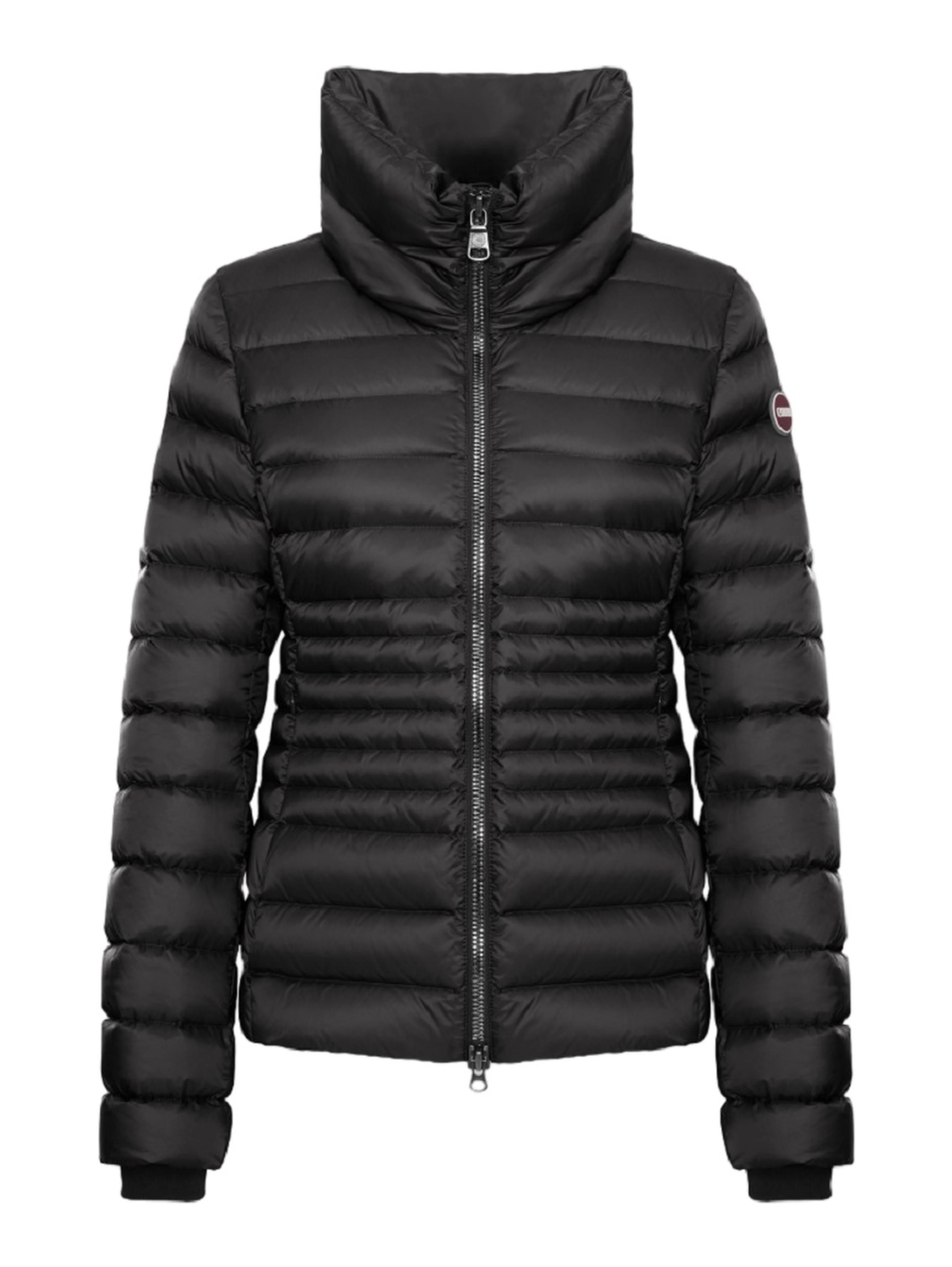 Funnel Neck Down Coat In Porpora