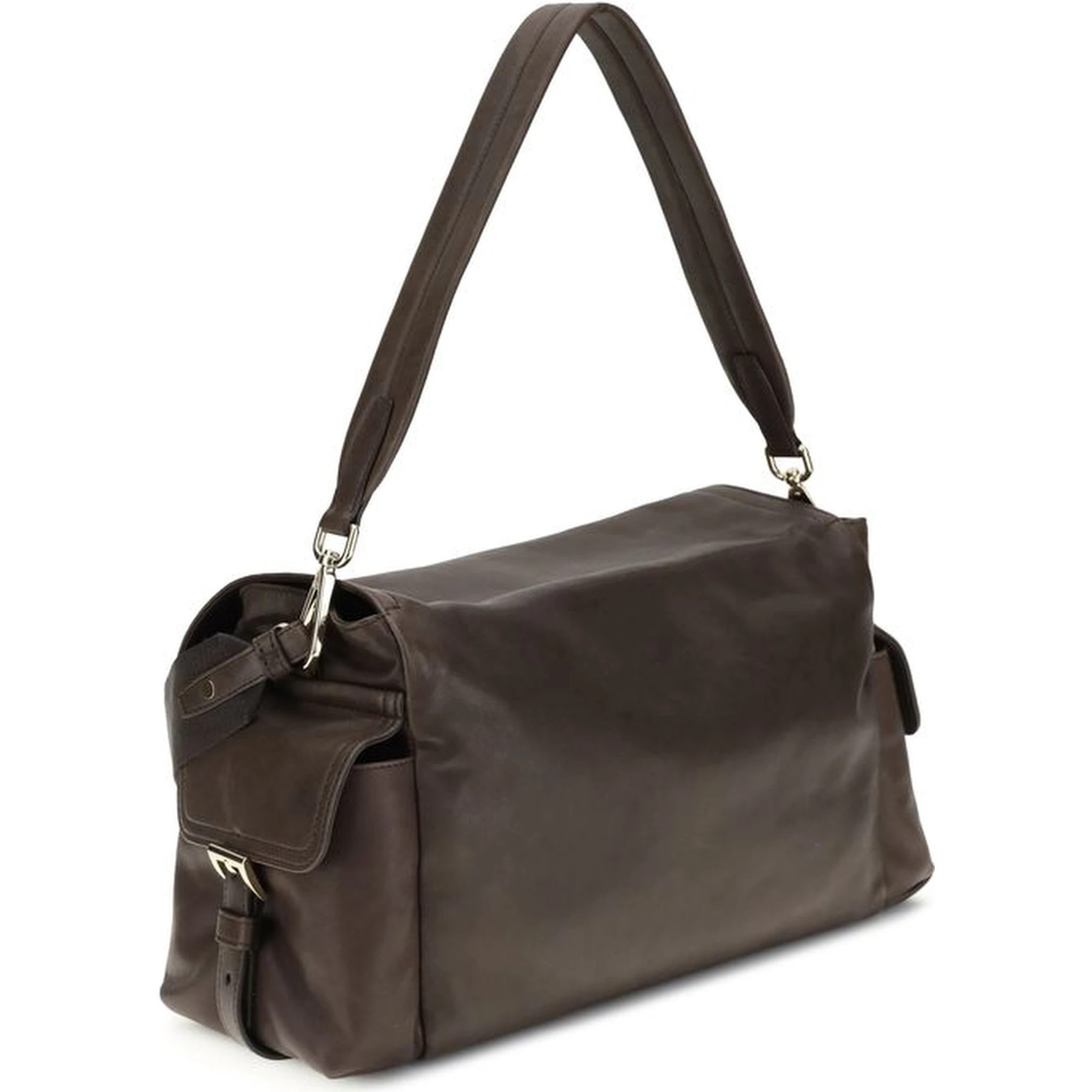 Brown Recycled Polyamide Shoulder Bag