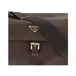 Brown Recycled Polyamide Shoulder Bag