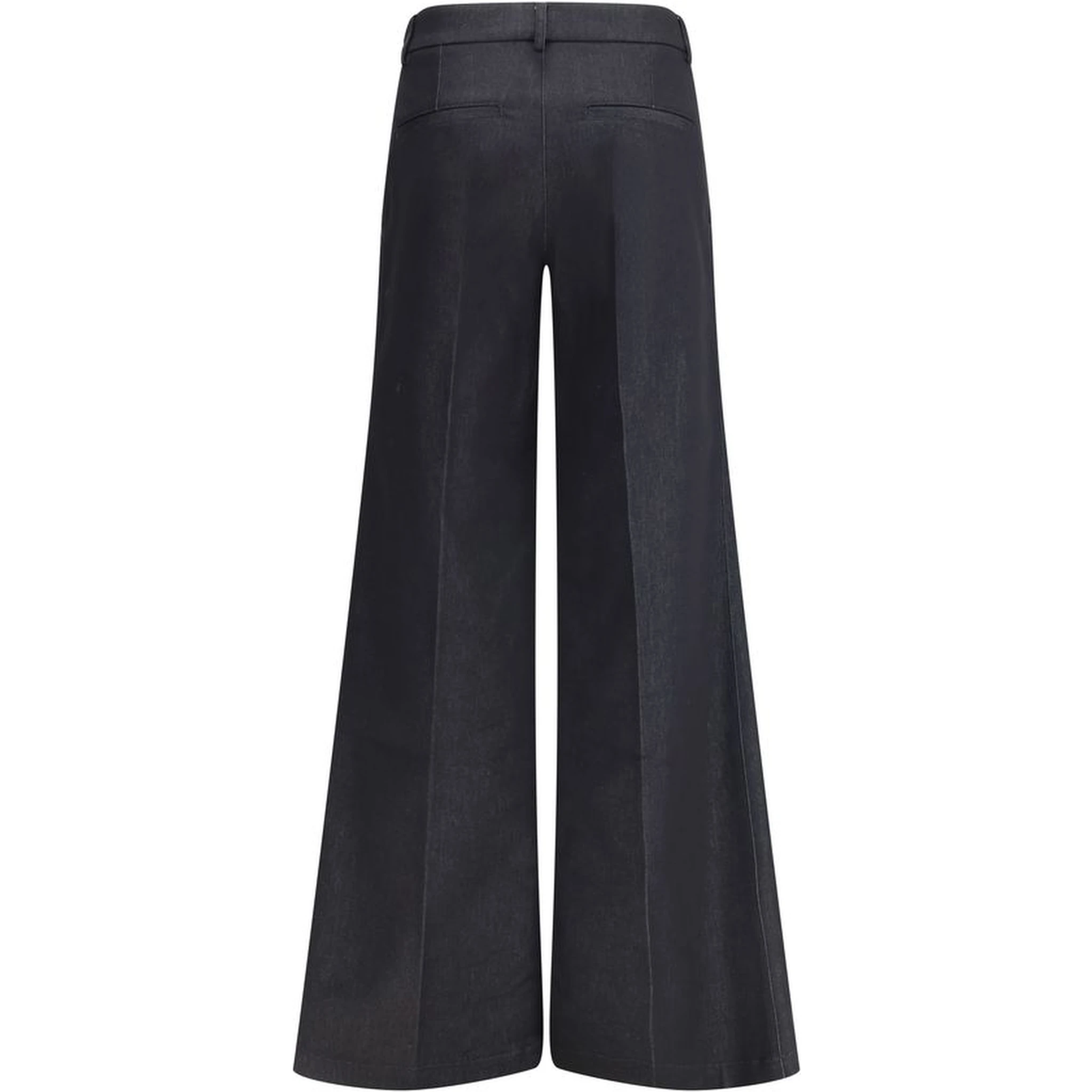 Black Polyester Flared Pants