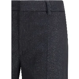 Black Polyester Flared Pants