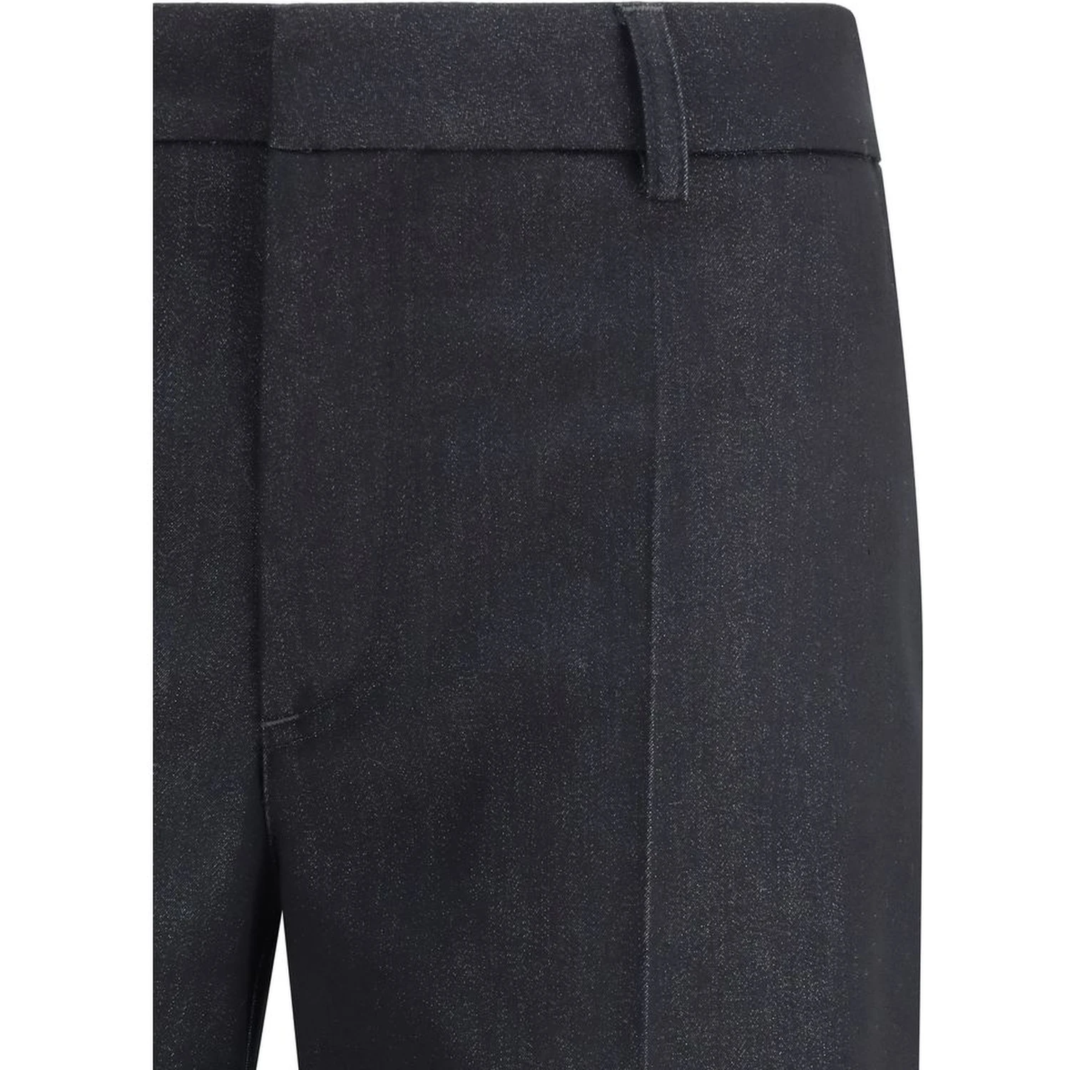 Black Polyester Flared Pants