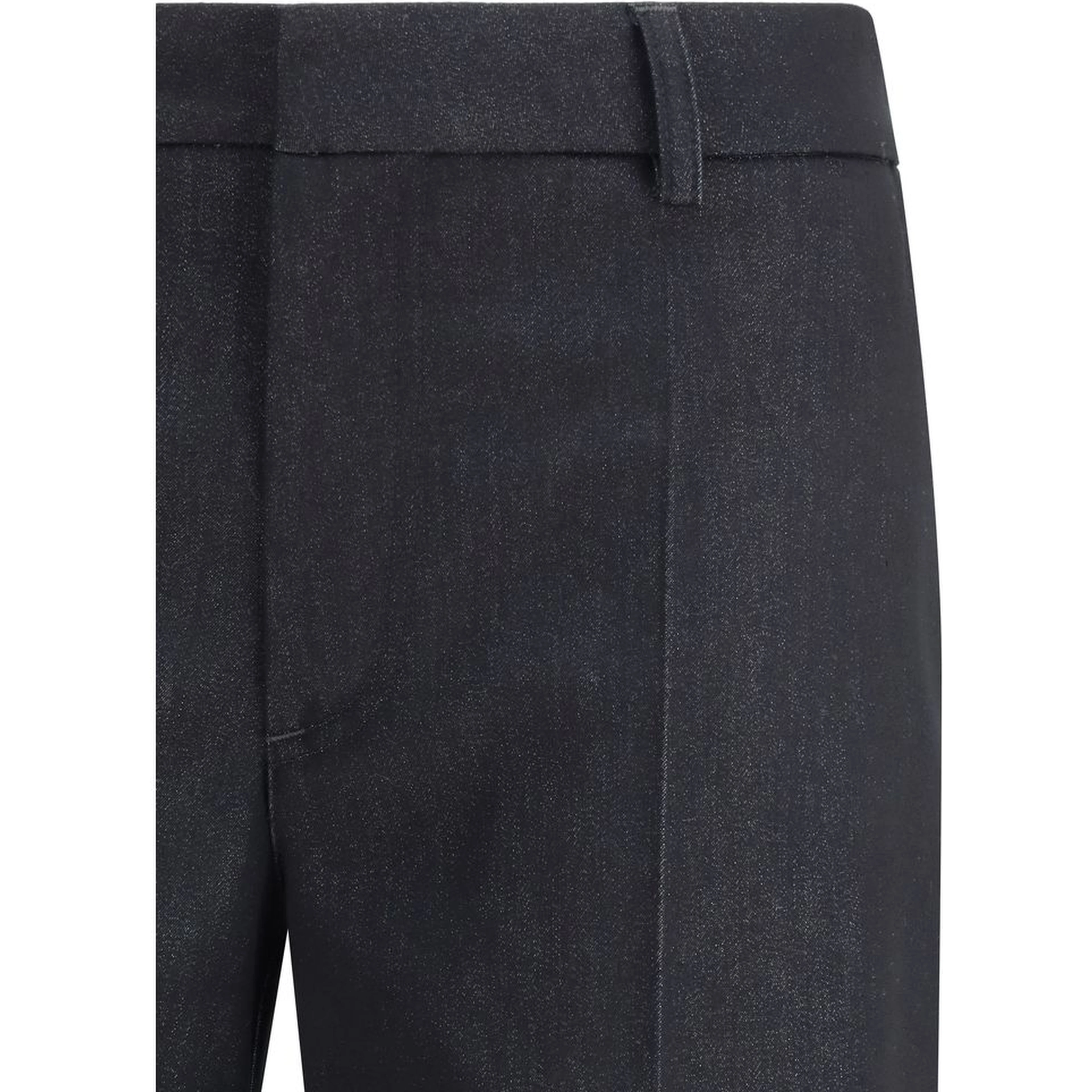 Black Polyester Flared Pants