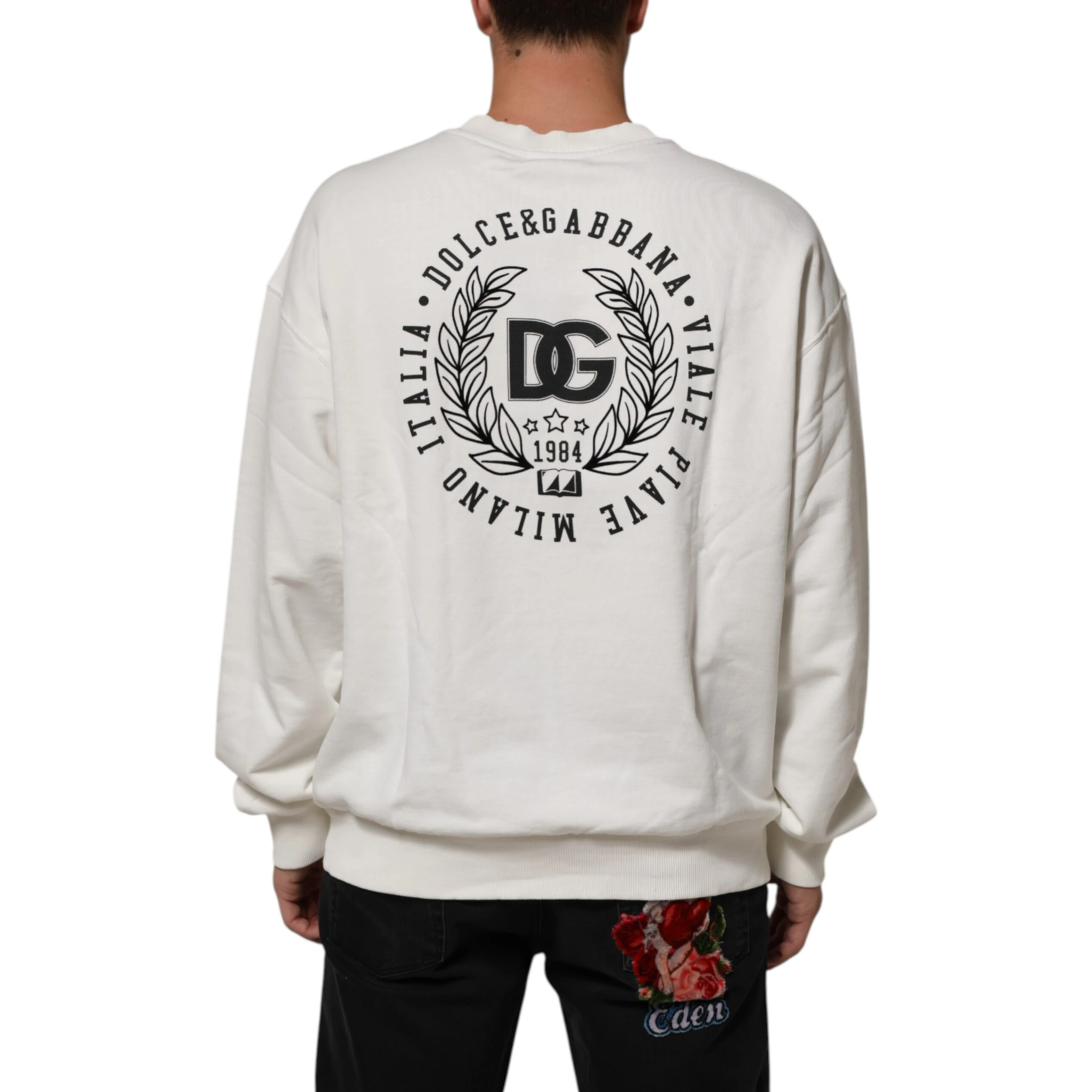 White DG Logo Crew Neck Sweatshirt Sweater
