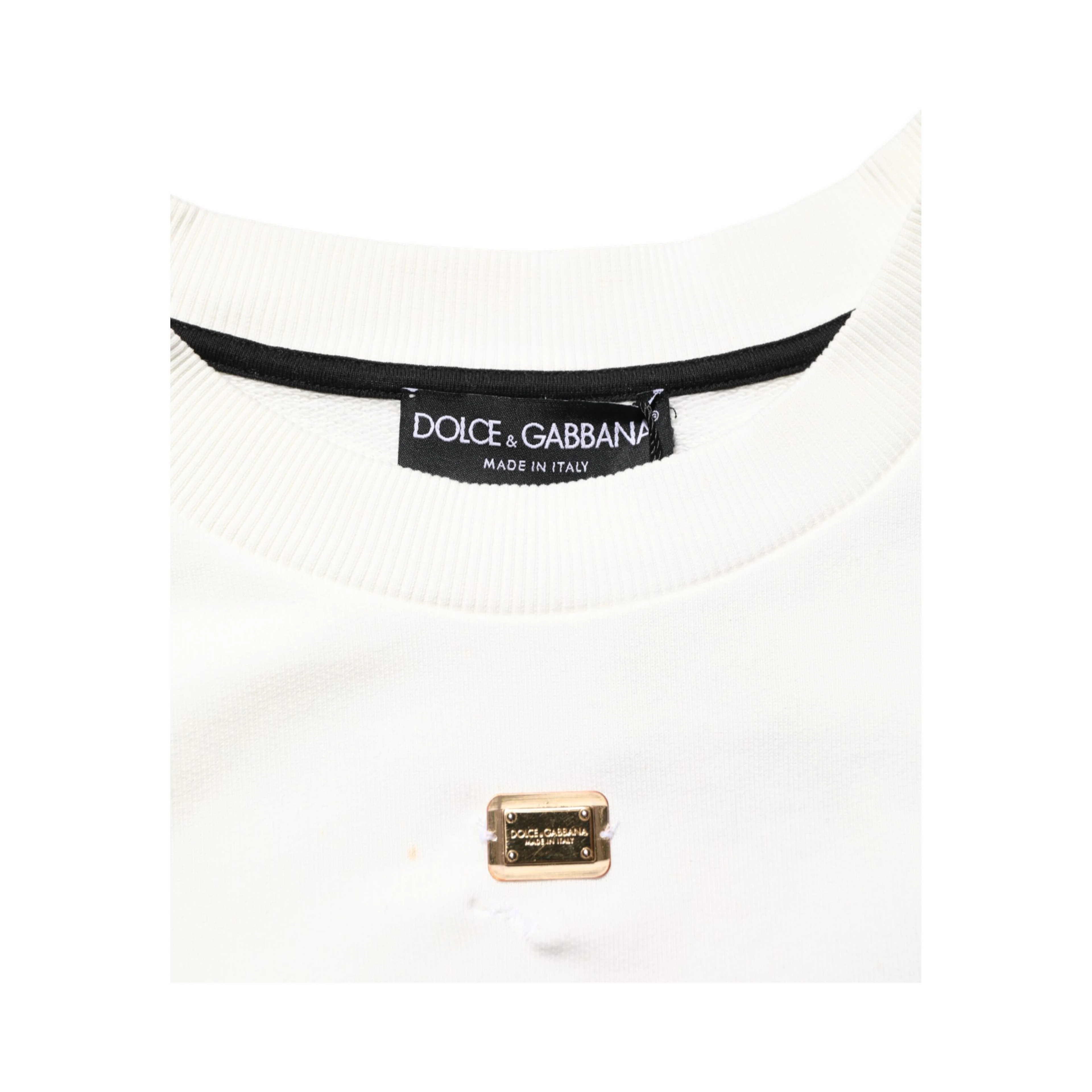 White DG Logo Crew Neck Sweatshirt Sweater