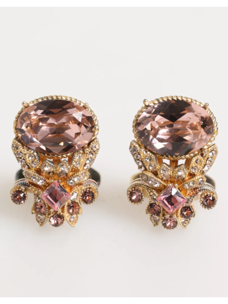 Gold Tone 925 Sterling Silver Crystal Accessory Cufflinks