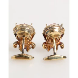 Gold Tone 925 Sterling Silver Crystal Accessory Cufflinks