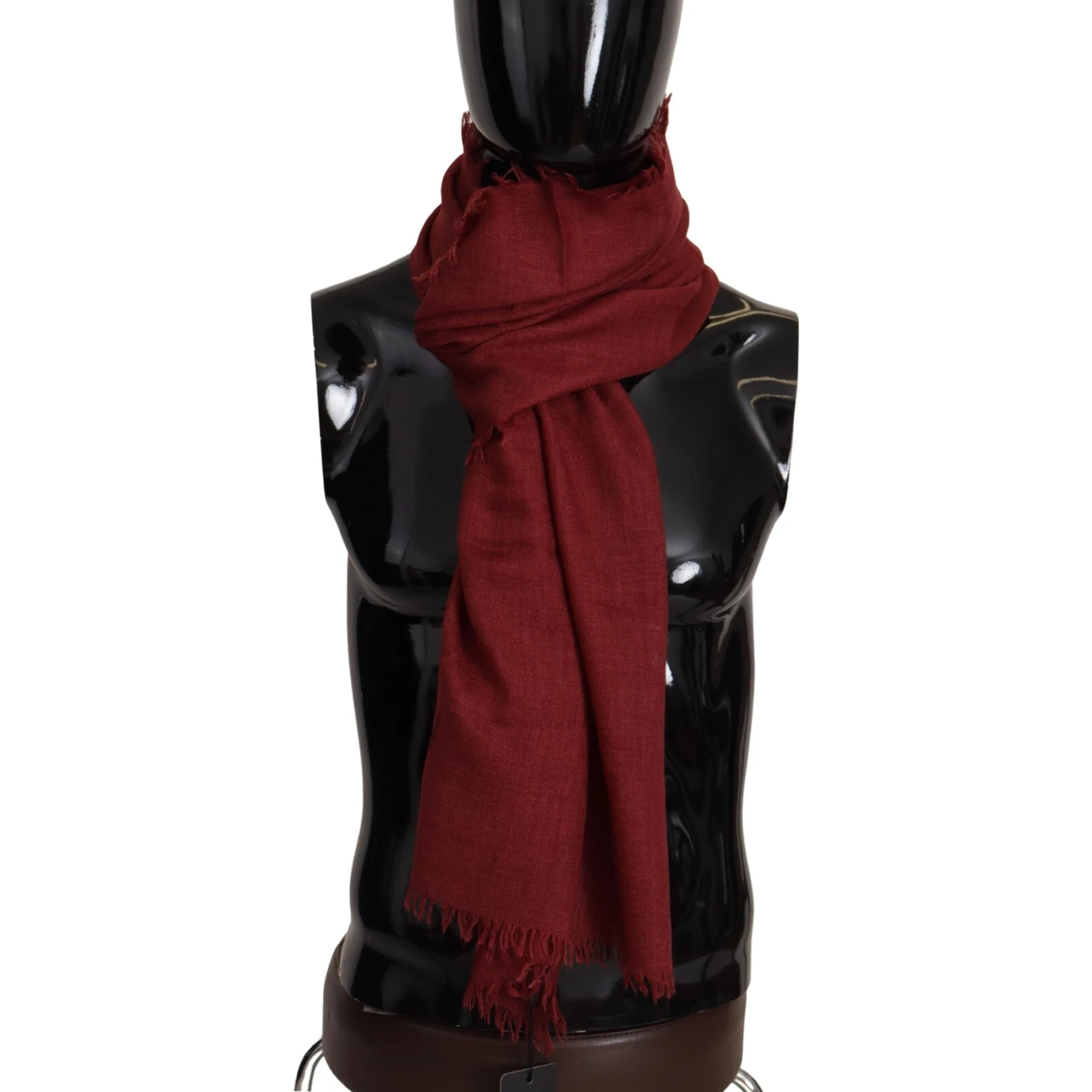 Red DG Crown Cashmere Silk Shawl Fringe Wrap Scarf